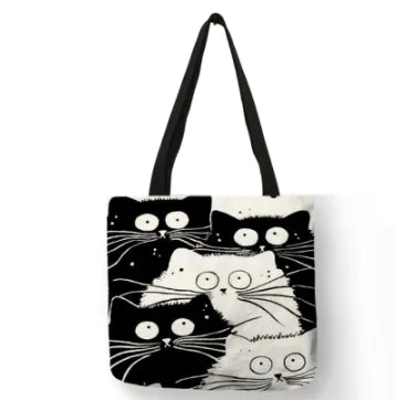 Chic Linen Cat Tote