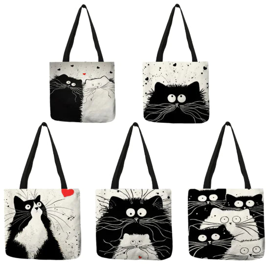 Chic Linen Cat Tote