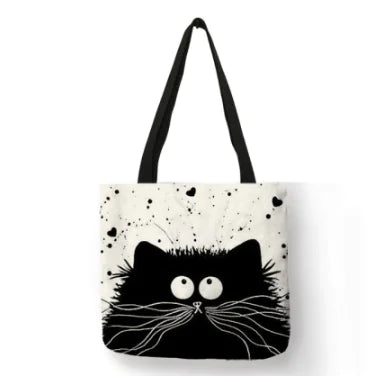 Chic Linen Cat Tote