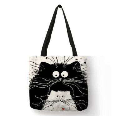 Chic Linen Cat Tote