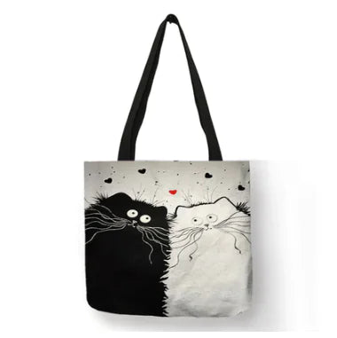 Chic Linen Cat Tote